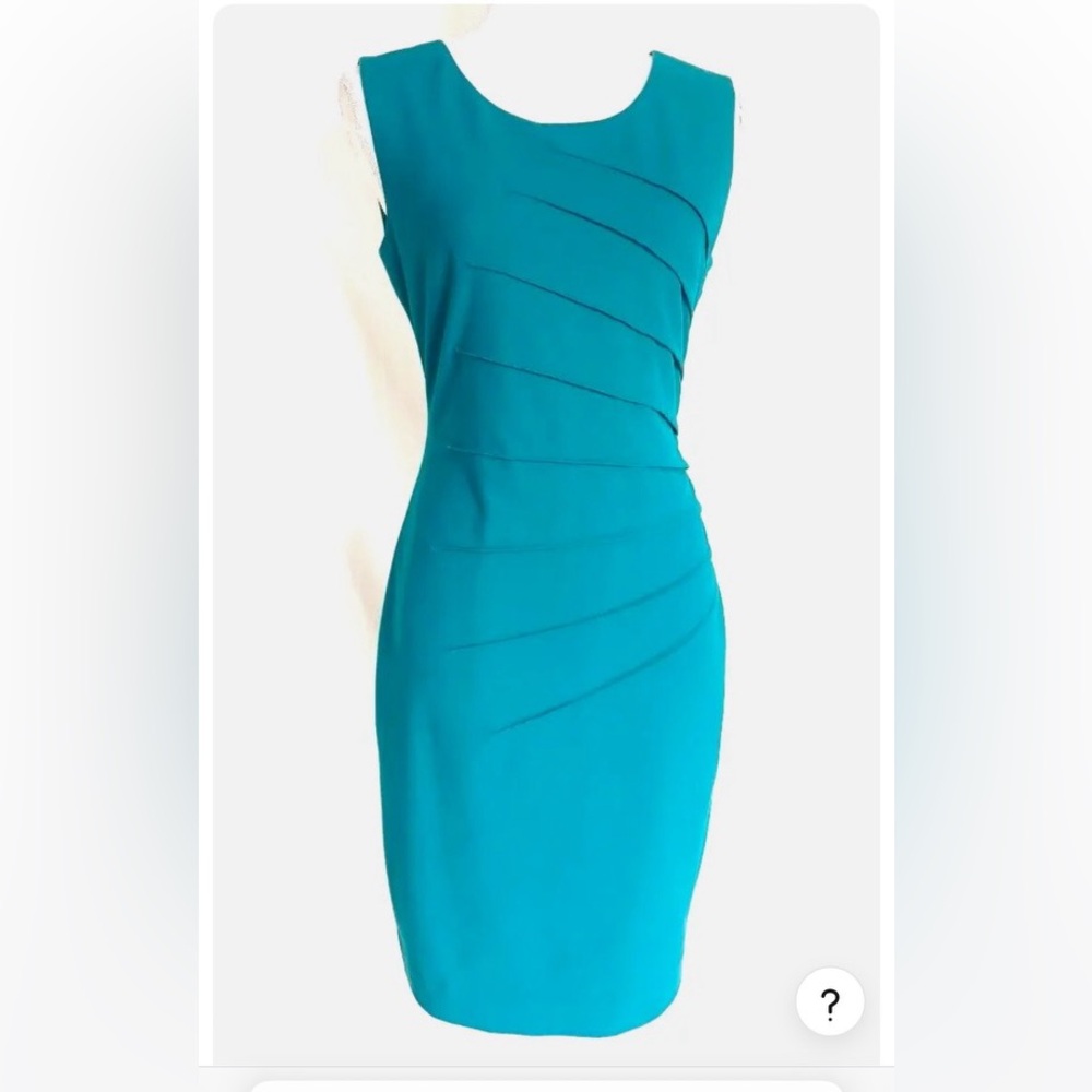 Calvin Klein Teal Sheath Midi Dress